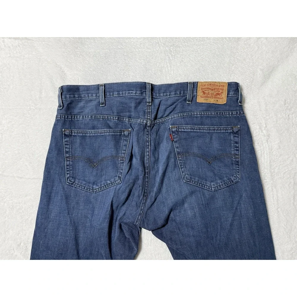Levis 569 Jeans Mens 39x28 Blue Loose Straight Mid Rise Medium Wash‎